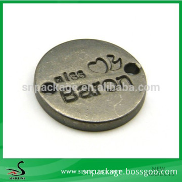 Sinicline Personalized Round Apparel Metal Tag with Logo